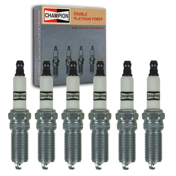 6 pc Champion Double Platinum Spark Plugs compatible with Ford Mustang 3.7L V6 2011-2017