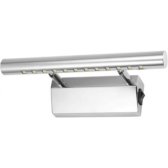 Energy Class A   Wall Light, Stainless Steel, With Switch, For Bathroom Mirror, White Wddnaot