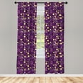 thumbnail image 3 of Ambesonne Abstract Curtains, Polka Dots and Circles, Pair of 28"x63", Purple Brown, 3 of 5