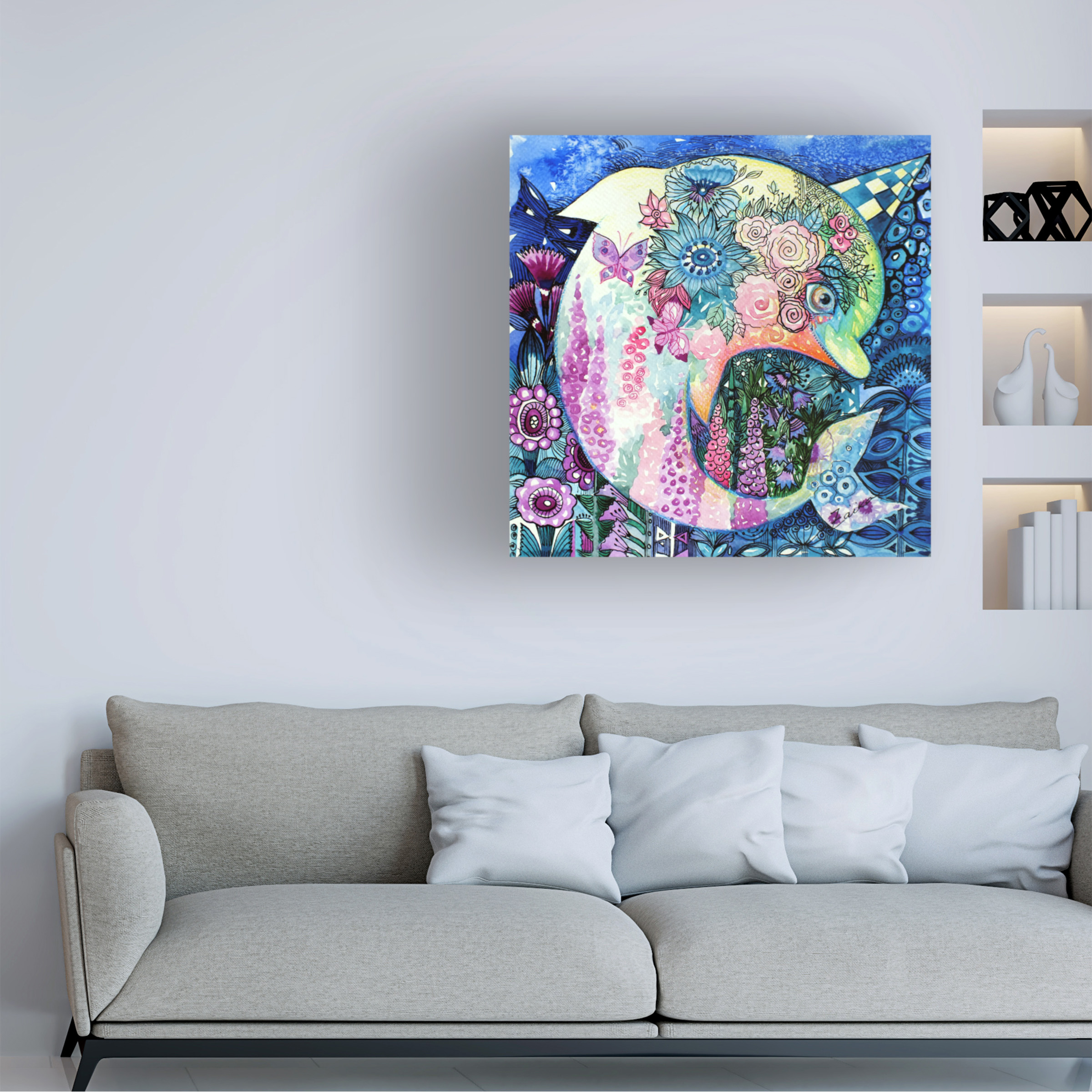 Trademark Fine Art 'Dolphin' Canvas Art by Oxana Ziaka