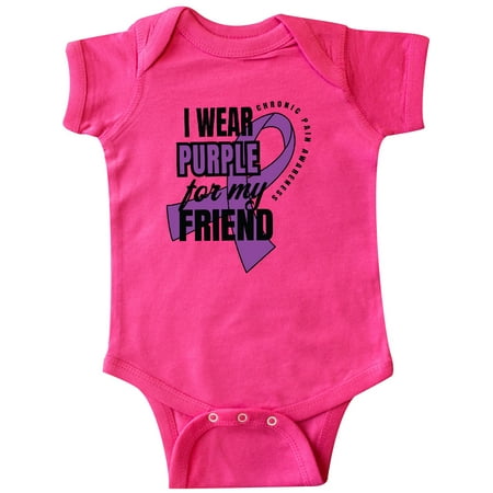 

Inktastic Chronic Pain I Wear Purple For My Friend Gift Baby Boy or Baby Girl Bodysuit