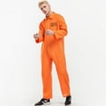 Zhuashum Prisoner Costume Men Long Sleeve Couple Matching Orange Mardi