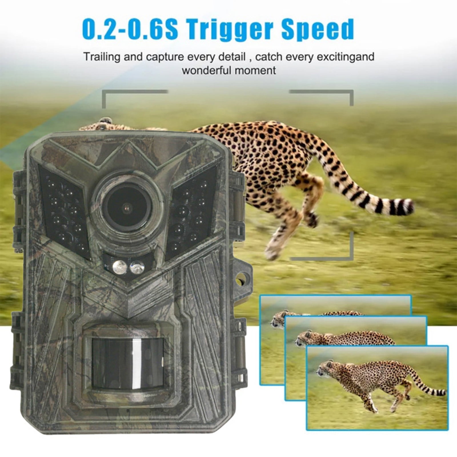 Outdoor Tracking Recording Camera Night Vision PIR Infrared for Wildlife Monitoring Farm and Orchard Surveillance High-Resolution Photography Hunting Trail Cam
