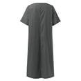 thumbnail image 4 of Sngxgn Women's Shoulder Short Dress Ruched Bodycon Mini Dress(Grey,L), 4 of 5