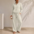 thumbnail image 2 of Women's Sweatsuits 2 Piece Outfits Lounge Sets | Cozy Airport Outfits,Casual Sweat Sets for Fall And Winter,Half Zip Pullover And Baggy Sweatpants with Pockets QURATI, 2 of 7