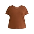 thumbnail image 5 of Terra & Sky Women's Plus V-Neck Crochet Dolman Cotton Tee, Sizes 0X-5X, 5 of 5