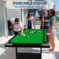 thumbnail image 3 of Acekid 3 in 1 Foldable Pool Table Portable Billiard Table For Adults Options Indoor Pool Arcade Game Table With Cues Balls Triangle Chalks For Family Gam Green 7FT, 3 of 8