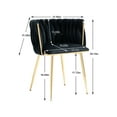 thumbnail image 6 of Velvet Dining Chairs, Mid-Century Living Room Chair with Metal Legs and Soft Padded, Woven Back Dining Chairs, Upholstered Accent Leisure Side Chair(Black,Set of 6), 6 of 8