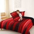 thumbnail image 5 of jejeloiu Red Black Gradient Stripe Texture Full Size Comforter Sets Kids,Ombre Pattern Bedding Sets,Reversible,3 Pieces, 5 of 8