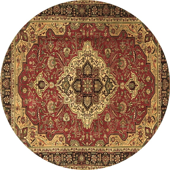 Ahgly Company Indoor Round Persian Brown Traditional Area Rugs, 8' Round