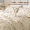 thumbnail image 3 of Juego de ropa de cama Sasttie Queen de 7 piezas con edredón de microfibra beige, 3 of 8