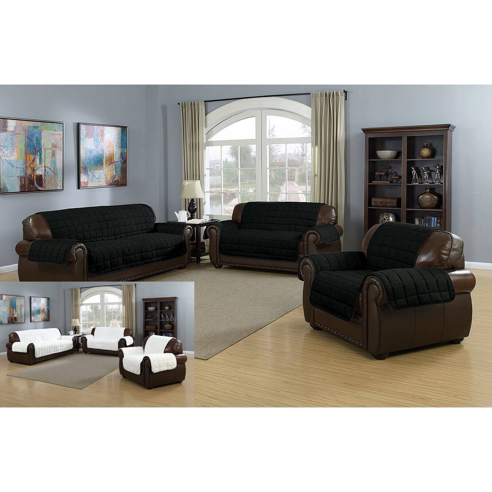 Quick Fit Chair Pet-Friendly Slipcovers Solid Polyester Slipcovers, Taupe