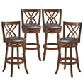thumbnail image 1 of Costway Set of 4 Swivel Bar Stools Bar Height Dining Pub Chairs with  Rubber Wood Legs, 1 of 10