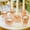 Rose Gold, variant on Kate Aspen Vintage Ribbed Glass Clear Candlestick Holders, Pillar Candle, Tealight & Votive Candle Holders (Set of 6, 3 Assorted Sizes), Dining Table Decor, Shelf Decor, Centerpiece