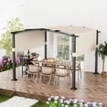 thumbnail image 4 of Costway 10' x 10' Outdoor Pergola with Retractable Sunshade Canopy Anchored Plates Patio Beige, 4 of 11