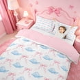 thumbnail image 3 of meiyoeat cute Seashell Bow Twin Duvet Cover,Watercolor Coastal Style Twin Bedding,Pink Reversible,2 Pieces,1 Duvet Cover and 1 Pillowcase, 3 of 6