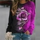 thumbnail image 2 of Sudadera de manga larga con estampado de cuello redondo para mujer Blusa informal Tops Pompotops  gfhjh10226, 2 of 6