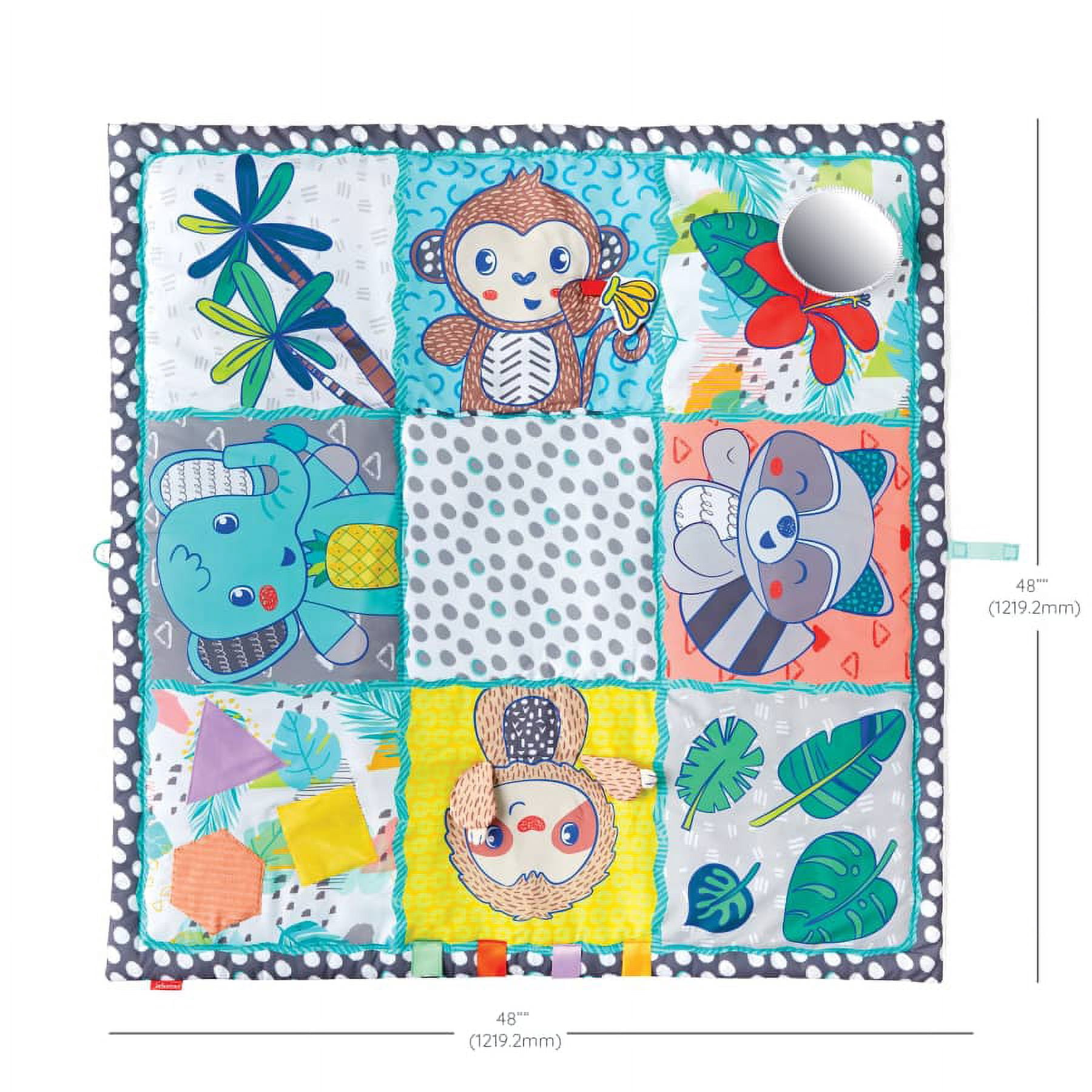 Infantino Giant Sensory Discovery Baby Playmat, Multicolor Jungle