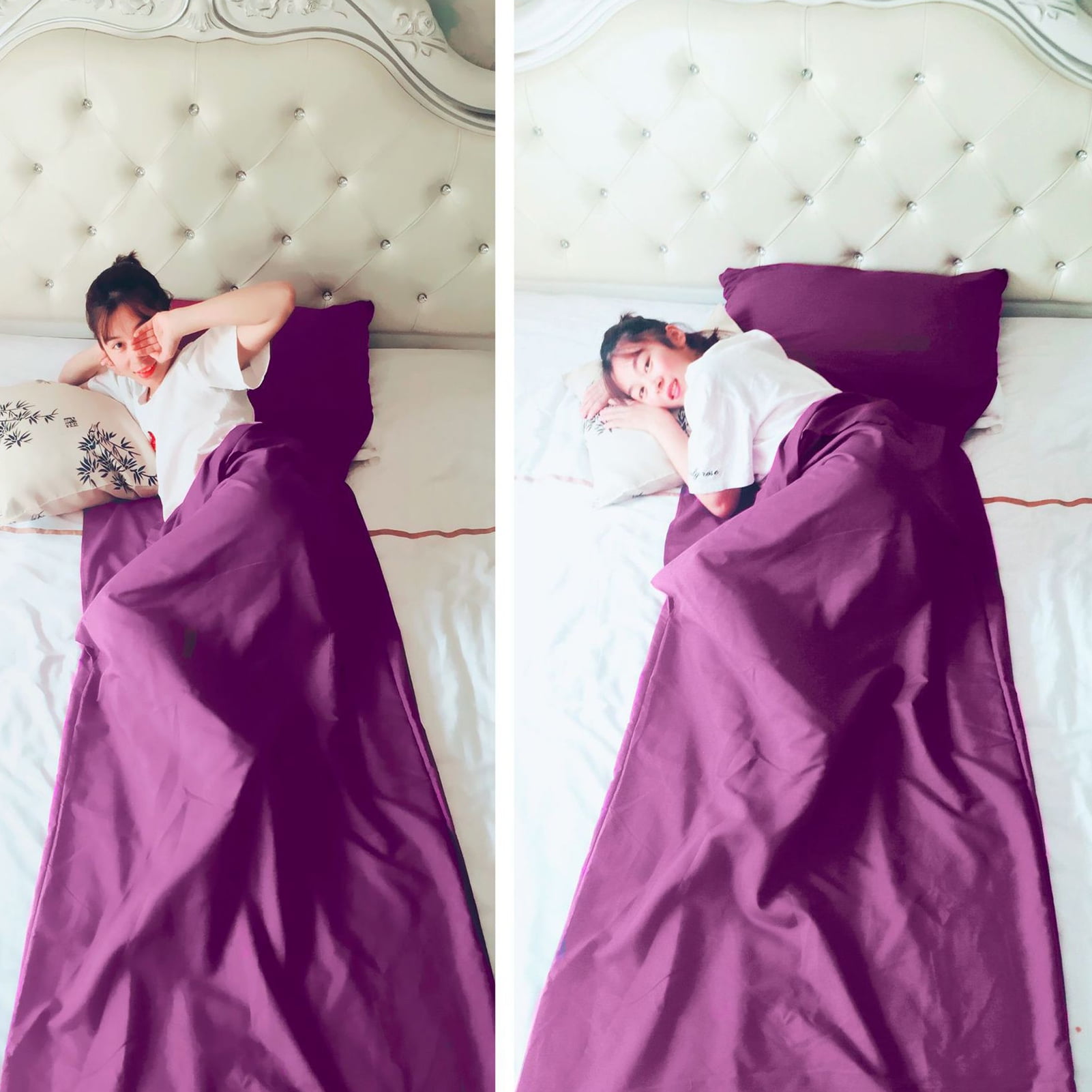 YIFAEUX Sleeping Bag with Pillowcase Super Soft Wear Resistant Waterproof Non-Fading Lightweight Foldable Travel Sheet