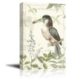 thumbnail image 2 of wall26 Canvas Wall Art - Vintage Style Bird Big Beak on Floral Background - Giclee Print Gallery Wrap Modern Home Art Ready to Hang - 24x36 inches, 2 of 4