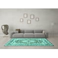 thumbnail image 3 of Ahgly Company Indoor Rectangle Medallion Turquoise Blue Traditional Area Rugs, 8' x 10', 3 of 4