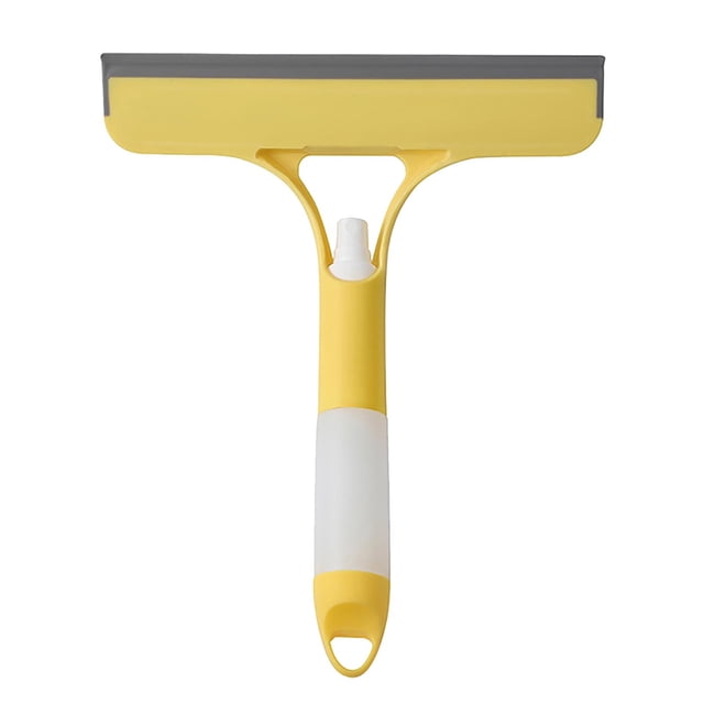 Fiudx Three In One Glass Scraping Glass Brush Window Cleaning Brush Household Multi-Function Sponge Brush with Sprayer