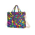 thumbnail image 7 of FORMRS Womens Corduroy Tote Bag Crossbody Shoulder Handbag with Pocket, Colorful Psychedelic, 7 of 7