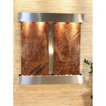 Adagio AFS2006 Aspen Falls Square Wall Fountain - Stainless Steel-Brown Marble