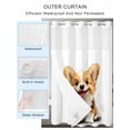 thumbnail image 2 of No Hook Cloth Fabric Shower Curtain with Snap in Liner, Cute Brown Puppy Waterproof Shower Curtains Set with See Through Top Window, Modern Dog Cartoon Watercolor Bath Curtains Shower 36"x78", 2 of 6