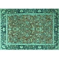 thumbnail image 1 of Ahgly Company Indoor Rectangle Persian Turquoise Blue Traditional Area Rugs, 7' x 10', 1 of 4