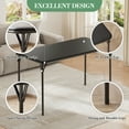 thumbnail image 5 of COZONY 4-Foot Folding Table, Portable Foldable Card Table, Metal Frame, PU Leather Top, Space-Saving Tray Table, Indoor/Outdoor Use, 350 lbs Capacity, Black, 5 of 8