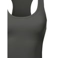 thumbnail image 4 of A2Y Women's Basic Cotton Casual Scoop Neck Cropped Racerback Tank Tops Ash Grey L, 4 of 5