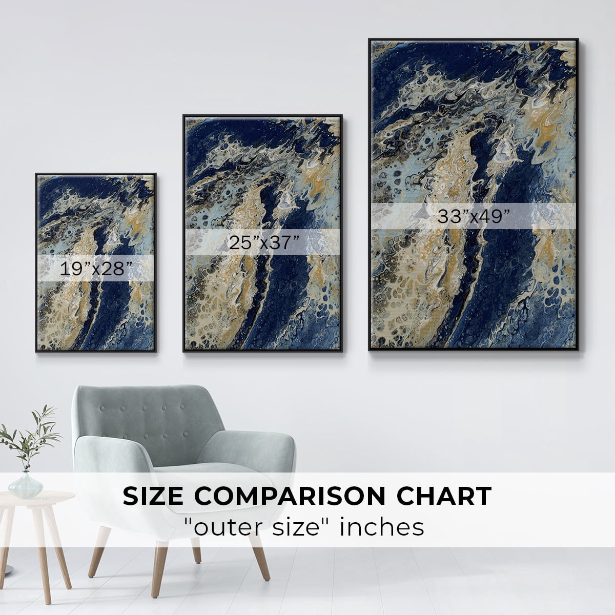 C39 Framed Premium Gallery Wrapped Canvas - Ready to Hang - 25 x 37 - Black Floating Frame