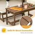 thumbnail image 5 of Gymax Kids Wood Picnic Table and Bench Set w/ Cushions Umbrella for Indoor Outdoor Brown, 5 of 10