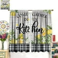 thumbnail image 5 of Rustic Lemon Curtains for Kitchen,Vintage Wood Panel Textured Lemon Floral Art Black White Plaid Print Blackout Rod Pocket Window Treatments Drapes for Bedroom Living Room Kitchen 42"W X 54"L, 5 of 6