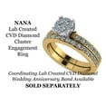 thumbnail image 6 of Nana Lab Created CVD Diamond 8.0mm 3/4ctw Cluster Engagement Ring 10kt Yellow Gold Size 8.5, 6 of 7