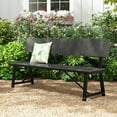 thumbnail image 4 of GVN Patio Bench Weatherproof Outdoor Bench,72 Inch Extra Long Bench with All-Weather HDPE Seat & Back for Yard Garden Porch-Gray, 4 of 8