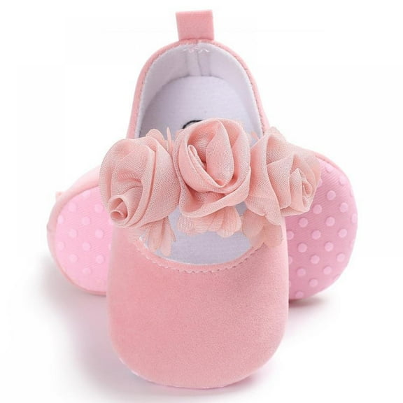Eleanos Baby Girls Flat Shoes Toddler Soft Sole Mary Jane Princess Christening Baptism Crib Shoes