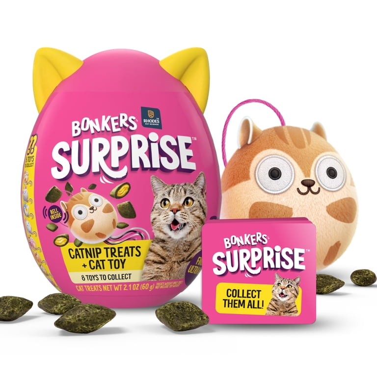 BONKERS Surprise Blind Box Collectible Plush Cat Toy with Catnip