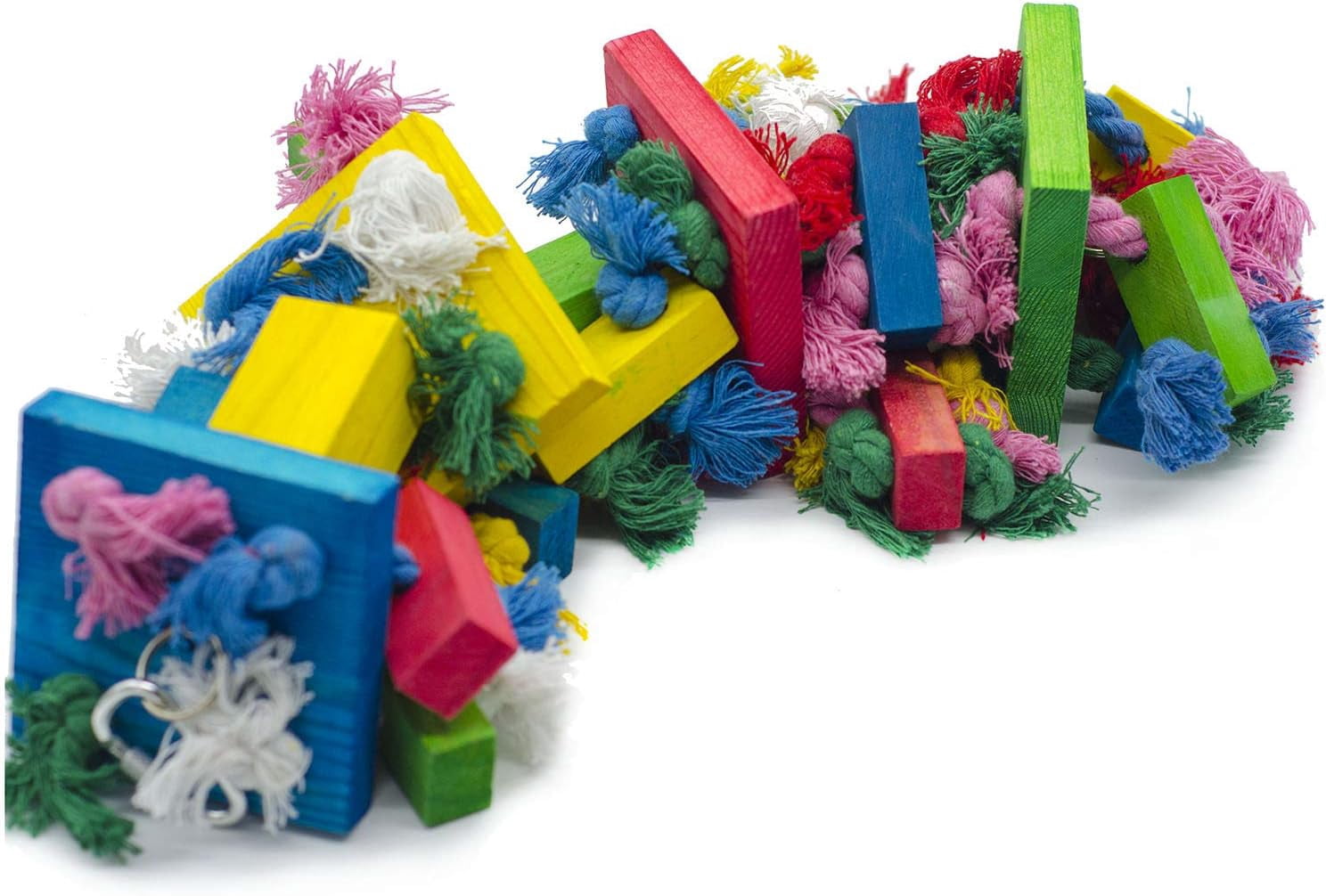 Ebaokuup Bird Block Knots Tearing Toy- 19.7 inch Multicolored Natural Wooden Parrot Chewing Toy Suggested for Macaws cokatoos, African Grey and a Variety of Amazon Parrots. (Large Size)