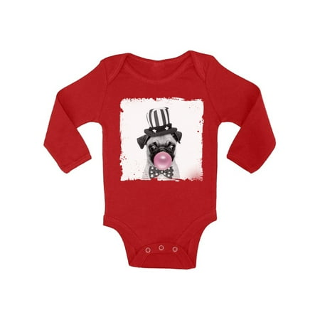 

Awkward Styles Pug One Piece Gifts for Baby Cute Bodysuit Animal Clothing Bodysuit Long Sleeve Pug Clothing Pink Mood Lovely Gifts for Kids Lovely Puppy Pug Lovers Baby Boy Clothing Baby Girl Clothing