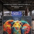 thumbnail image 3 of Bathroom Scale, Highly Accurate Digital Body Scale,Precisely Measures Weight up to 400 lbs-Elephant Portrait In The Style Of Colorful Graffiti On Black Background, 3 of 4