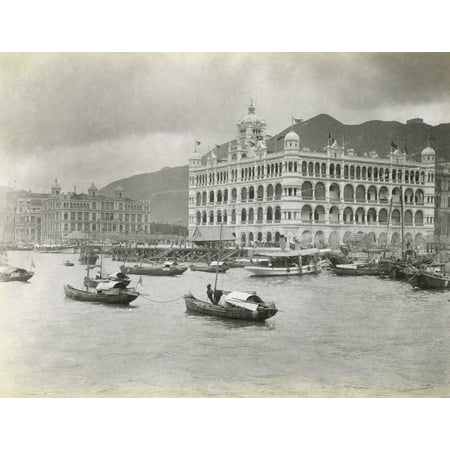 Hong Kong C1910 Nthe QueenS Building And Hong Kong Club On The Waterfront In Central Hong Kong Photograph C1910 Poster Print by Granger Collection