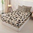thumbnail image 2 of Manfei Cartoon Cute Bow Zipper Twin Comforter Sets with Fitted Sheet and 2 Pillowcases,Brown Leopard Print Zipper Bedding Set,Black Reversible,4 Pieces, 2 of 7