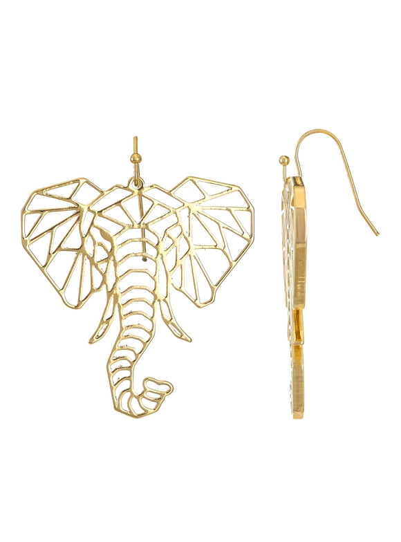 Black Heritage Gold-Tone Elephant Earrings