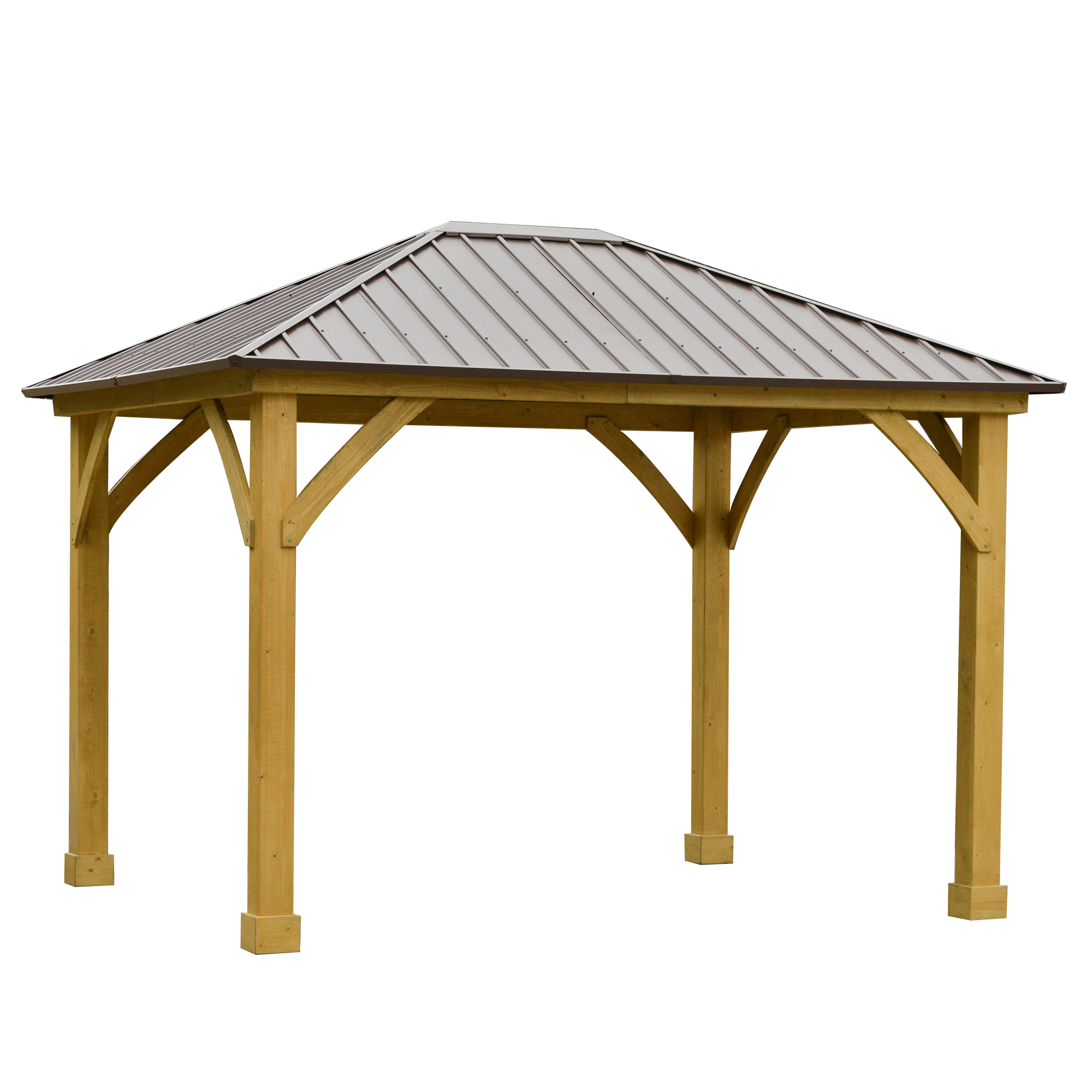 Natural Wood Square Gazebo 