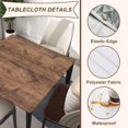 thumbnail image 4 of Wood Grain Square Table Cloth Fitted Tablecloth with Elastic Edge Vintage Tablecloths Waterproof Cloths for Home Dining Garden Party Farmhouse Decor, Fit for 36"x36" Tables, Style-10, 4 of 4