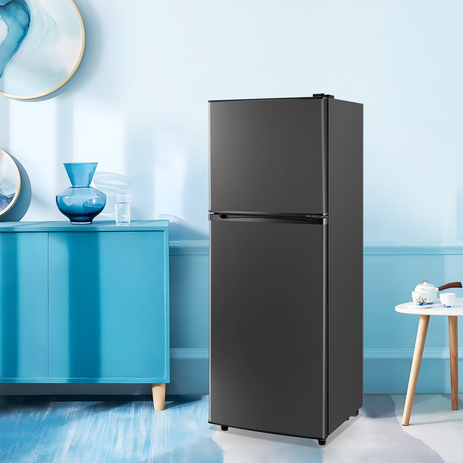 TACOOL5.0 Cu.ft Small Refrigerator Mini Fridge for Bedroom Drink Holder Large Capacity Suit for Home, Apartment, Office Dark Grey