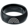 thumbnail image 2 of Tungsten Sky Spectrum Rainbow Band Ring 8mm Men Women Comfort Fit Black Dome Polished, 2 of 4