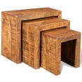 thumbnail image 1 of vidaXL Nesting Table Set 3 Pieces Solid Mango Wood, 1 of 5